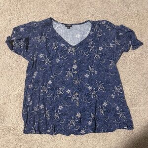 Maurices Navy Floral Blouse
